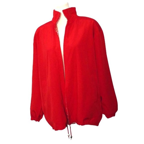 Y2K Holographic Bomber Jacket, Reversible Red Jacket, Silver Hologram 90s Unisex - Picture 2 of 10